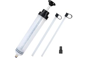 KBRAKSI Seringue a Huile 500ML Huile Aspiration Seringue Pompe Extraction Liquide de Frein Extracteur De Liquide De Frein avec 2 Tuyaux Seringue de Remplacement de Liquide Automobile
