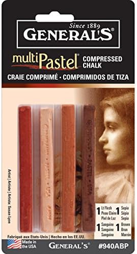 General Pencil Company Compresso pastello gesso pastelli 4/Pkg-Earthtones