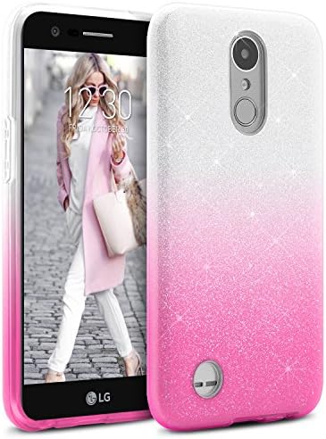 LG K10 2017 Case, TheBlingZ.® Sparkle Premium Hybrid Glitter Bling Bling TPU phone Case Cover For LG K10 2017 - Pink Shading