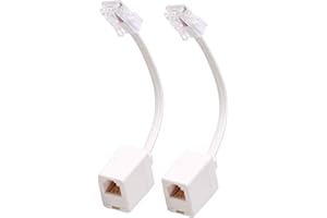 Uvital RJ45 to RJ11 Converter Adapter Connector M/F Cable, Telephone RJ11 6P4C Female to Ethernet RJ45 8P8C Male Converter Cord(2 Pack)