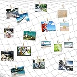 Cizen Red de Pesca Decoraciones de Pared para Fotos con 30 Clips, Tarjeta...