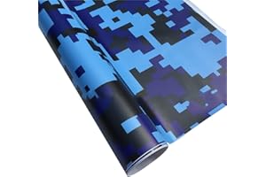 Film De Protection Voiture,iSpchen Camouflage De Film De Changement De Couleur De Voiture PVC Films Pour Peinture Exterieur IntéRieur Pour Voitures,Motos,VéLos 152 * 50CM Bleu