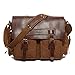 Produktbild Yimidear Männer und Frauen Vintage Canvas Crazy Pferd Leder Trim Schulter Handtasche Messenger Reisetasche (Kaffee)