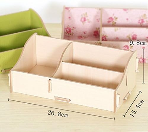 Skin Care Products Incorporating Remote Control Mobile Phone Cosmetics Storage Boxes Wooden Desktop Debris Storage Finishing Boxes ( Color : Pine Wood )