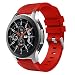 Produktbild MuSheng For Samsung Galaxy Watch 46MM Armband Band,Fashion Fitness Weicher Silikon Ersatz Band Bügel Armband für Samsung Galaxy Watch 46MM (Rot)