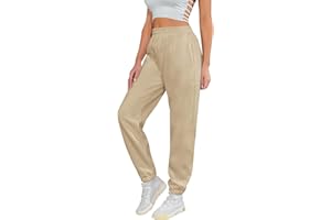 heekpek Pantalon Jogging Femme en Coton Sport Yoga et Fitness en Hiver Élastique Taille Haute Pants avec Poche Pantalon de Training