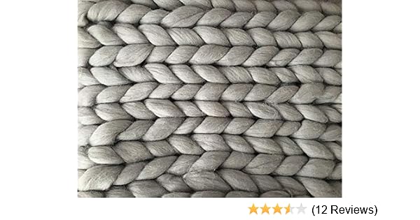 Merino Chunky Rene Wolldecke Xxl Kuscheldecke Grau Dicke Decke