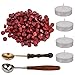 Produktbild AIEX Siegelwachs Perlen Wachs Siegel Siegellack Waxing Seal Set mit 2 Stück Wachs Schmelzen Löffel und 4 Stück Kerzen für Siegelstempel Wax Seal Stempel Wax Sealing Stamp(200 Stück) (Rot)