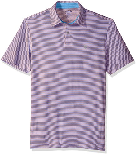 Izod Mens Performance Golf Greenie Stripe Polo Shirt Pink Xxl