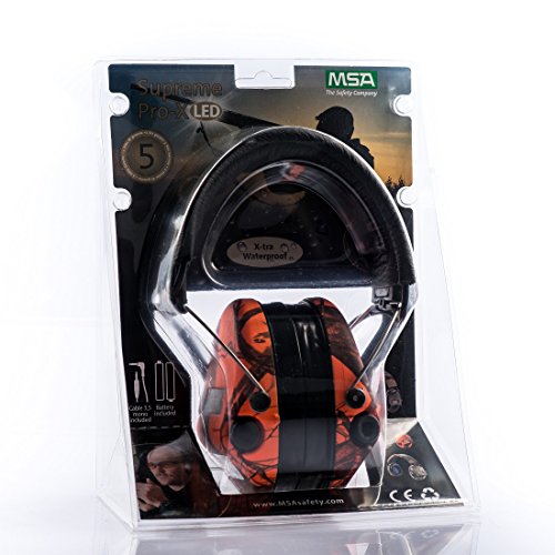 MSA Sordin Supreme Pro X mit integrierter LED Lampe – Aktiver Profigehörschutz, inkl. superbequeme Gelkissen / MossyOak – Camo Edition / AUX-Eingang - 8