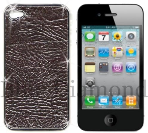 Iphone 4s / 4g Brown Leather back Case / Skin / Shell / Cover.