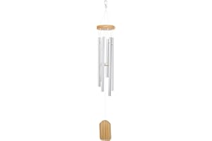 Cozlly Windspiele im Freien, Windspiele Garten Außen, 6 Rohre Draußen Windspiele Wind Bell mit Holz, Windspiel für den Außenbereich, Windspiel Metall Klangspiel für Gartenterrasse Hinterhof Home Decor