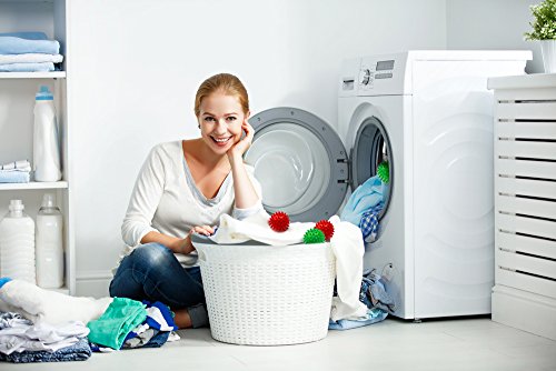 Bramble – 5 x Nicht schmelzende – wieder verwendbare Wäsche Trocknerbälle – Grün / Rot (Grün) - 5