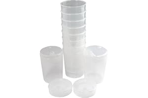 MEDI-INN+ Bill Becher 250 ML Set 10 Sous-Parties + 20 Couvercle (Ouverture 10 Pièces 12 X 10mm U.10 Stück 4 X 4mm) IN Diverses Couleurs de Medi-Inn