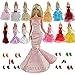 Produktbild Miunana 15 Stück 5 Sets Hochzeitskleid Abendkleid Ballkleid Kleid Meerjungfrau Kleidung Kleider Partygeschenke mit 10 Paar Schuhen für Barbie Puppen
