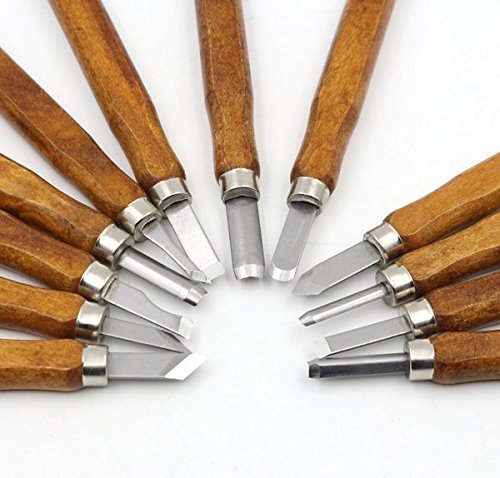 TILY Professional 8-teiliges Holzschnitzerei Meißel Set Holz Schnitzmesser-Set für Anfänger / Power Grip Schnitzwerkzeuge - 3
