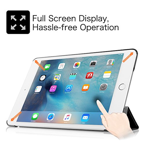 iPad Mini 4 Hülle – Fintie Ultradünn Superleicht Smart Cover Schutzhülle Tasche Case mit Ständer und Auto Sleep / Wake Funktion für Apple iPad mini 4, Schwarz - 6