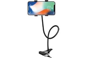 HAOXUANN Handy-Halter, Universal Desktop-Handyhalter aus Eisen mit verstellbarem Schwanenhals-Arm, GPS-Geräte, Mobile Halterung für Bett, Schreibtisch, Schlafzimmer, Büro, Bad, Küche