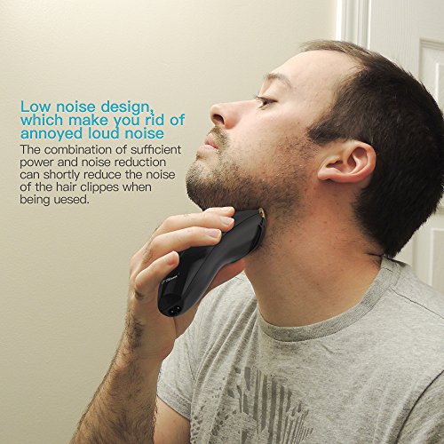 Haarschneider O’vinna Gesichtshaartrimmer Körperpflege Edelstahl Haarscherer tragbare elektrische Haarschneidemaschine Haar Klipper Hair clipper Cleaner Removal Shaver (schwarz) - 7