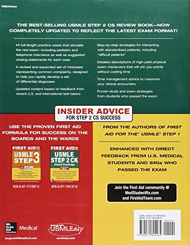 Book's Cover of First Aid for the USMLE Step 2 CS