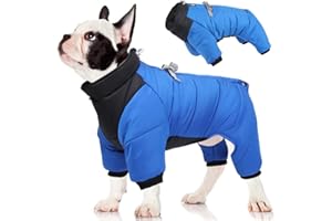 FEimaX Płaszcz dla psa, wodoodporna, ciepła kurtka dla zwierząt domowych, dla małych, średnich i dużych psów, odzież outdoorowa, strój na zimną pogodę, miękka, odblaskowa kamizelka dla szczeniaka z pierścieniami D