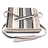 Kinder Sitzerhoehung – SODIAL(R)Sitzerhoehung Zerlegbar und Verstellbar Sitzerhoehung mit 2 Taschen fuer Kinder (39*39*8cm, Kaffee-Streifen) - 2