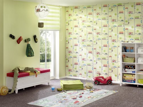 A.S. Création Tapete Boys and Girls 5 Papier-/ Kindertapete, 10,05 x 0,53 m, 1 Stück, grün, 908773 - 5