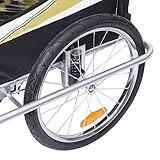 homcom 440-001YL 2 in 1 Fahrradanhänger Jogger 360° Drehbar für Kinder, gelb, schwarz - 7