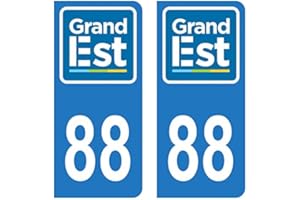 HADEXIA Autocollant Stickers Plaque immatriculation Voiture Auto département 88 Vosges Logo Région Grand Est