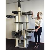 [Gesponsert]Kratzbaum große katze XXL Catdream Extreme Grau. 54KG. Sisalstämme 12cm Ø Speziell für große und schwere Katzen. Kratzbaum deckenhoch. Qualitätsproduktion von RHRQuality