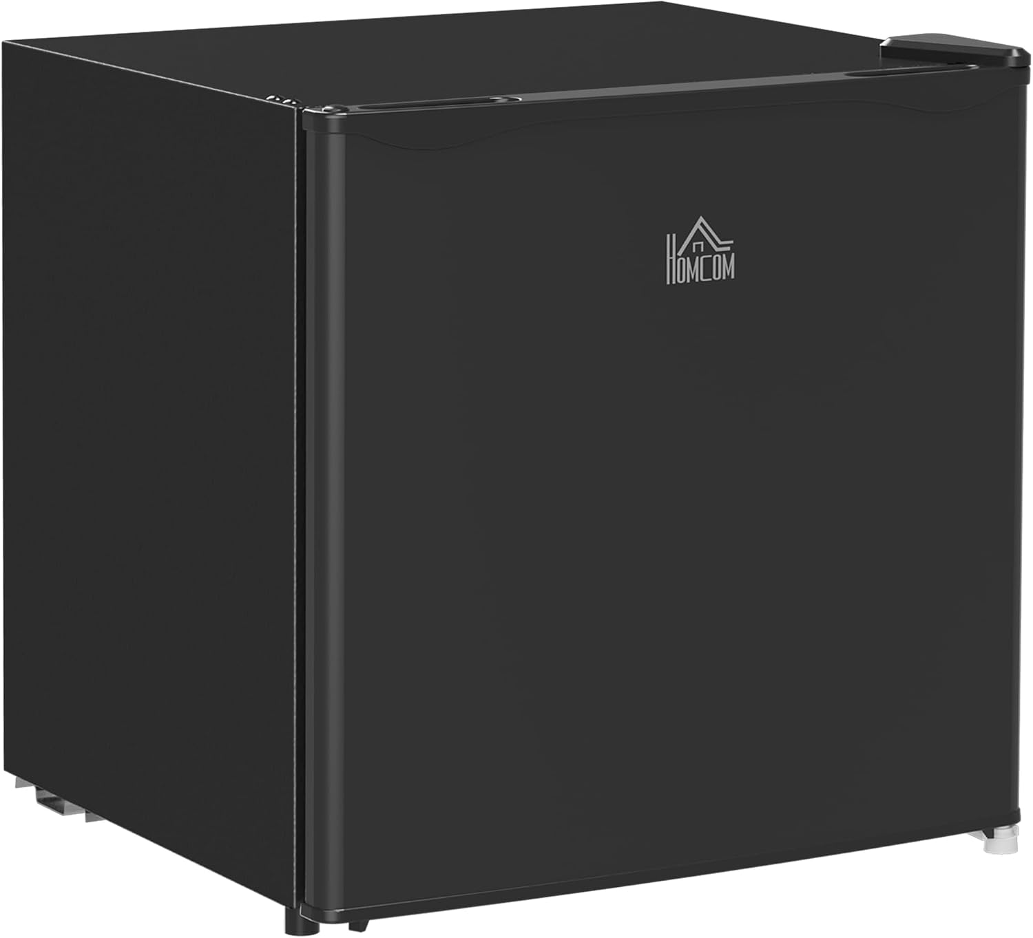 HOMCOM 46 Litre Table Top Mini Fridge, Small Fridge with Ice Box, Reversible Door, Adjustable Temperature and Legs for Bedrooms, Home Office, Black