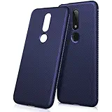 SVIMO Flexible TPU Shockproof Protective Case for Nokia 6.1 Plus/Nokia X6 2018 (Navy Blue)