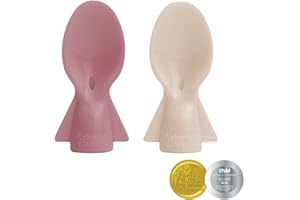 Cherub Baby Universal Reusable Non-Spill Baby Food Pouch Squeeze Spoon Topper Attachment 2 Pack with Travel Case (Dusty Rose/Sand)