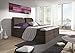 Produktbild trendteam 1690-602-B7 Boxspringbett Polsterbett Borneo 2 x 5-Gang B.-Federkern 21 cm, 4 cm Topper Stoff Webstoff braun, 200 x 200 cm