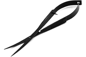 WE-WHLL Edelstahl-Wassergrasschere Landschaftsbau-Federschere Gebogene Schere-Schwarz