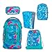 Produktbild Satch Pack by Ergobag Caribic Camou 5-tlg. Set Schulrucksack + Sportbeutel + Schlamperbox inkl. Geodreieck + Heftebox Tripleflex + Regenhaube Blau