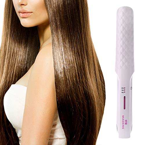 Senoow DIY Hair Straightener Flat Iron USB Rechargeable Ceramic Tourmaline Plate Styler