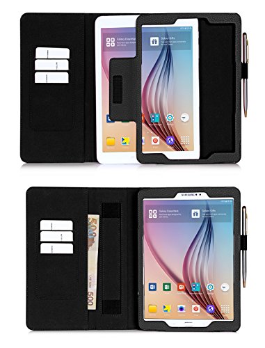Galaxy Tab S2 9.7 Hülle,Samsung Galaxy Tab S2,Fyy® [Super Functional Series] Hochwertige Kunstleder Hülle mit elastitcher Handschlaufe und Halterungen für Karten, Notizen für Samsung Galaxy Tab S2 9.7 Zoll,Schwarz (mit automatischer Schlaf/ Weck-Funktion) - 3