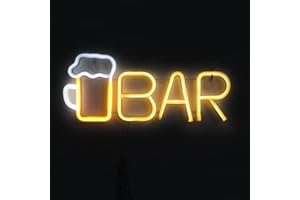 GUOCHENG Neon BAR Sign Pony-Size Led Illuminated Bar Letter Lights Pub BAR Sign Light Up Neon Beer Lamps– Lighted Home Bar Decor(S-Warm)