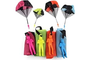 Sipobuy- 4 unids Mano lanzar paracaídas Hombres Set seprovider enredo Libre Vuelo Creativo Juguete Multicolor niños Adultos (paracute-4pcs)