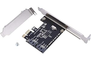 ZERONE PCI-E Cards PCI Express to SATA 3.0 Controller Card, 2-Port SATA III 6Gbps Expansion Adapter Converter Boards for Desktop PC Support SSD and HDD
