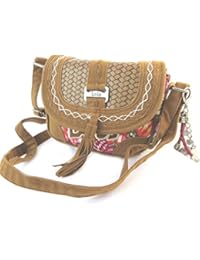 Bolso de lona 'Lois Jean'marrón multicolor - 21x16x7 cm.