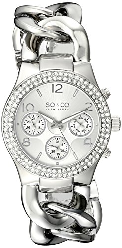 So & Co New York SOHO Quarz Damen Armbanduhr mit Silber Zifferblatt Analog-Anzeige und Silber Edelstahl Armband 5013 A.1 So & Co New York SOHO Quarz Damen Armbanduhr mit Silber Zifferblatt Analog-Anzeige und Silber Edelstahl Armband 5013 A.1