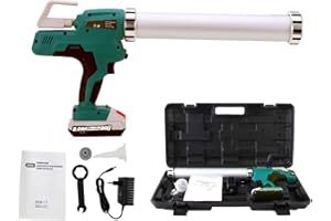 CDZHLTG Presse à cartouche sans fil,Pistolet à cartouche électrique professionnel,Seringue en silicone LED 6500 N avec 1 batterie Li-ion 2 Ah 20 V,Avec chargeur et boîte portable,0-9 mm/s,Bleu