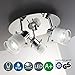 Produktbild B.K.Licht LED Bad Deckenleuchte Deckenlampe schwenkbar spritzwasser geschützt IP44 Badlampe Badezimmer Leuchte Deckenstrahler Spotleuchte GU10 3 x 5W 400lm warmweiß Chrom weiß