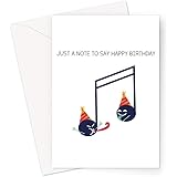 Just A Note to Say Happy Birthday Biglietto di auguri | Biglietto di compleanno per musicista, musica Pun biglietto di comple