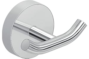 Gedy cromo, Osaka, doble percha, acabado, medidas 5 x 7 x 4,5 cm, toallero cromall, acero inoxidable y recipientes de vidrio satinado, 10 años de garantía, diseño de I+D, único