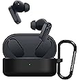 Sounce Silicone Protective Case Cover for OnePlus Nord Buds 2, Anti Fall Anti Dust, with Hook Earphone Case (Black)