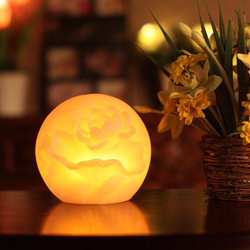 Lotus kerze Lotuskerze Flammenlose Kerze, Lotus Form des flammenlos Echtwachs Elektronische LED Kerzen mit Timer (Geprägte Rosa Lotus) (Lotus) - 3