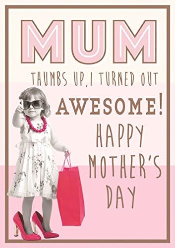 Juicy Lemon Mum Mother's Day Greetings Card - Little Girl, High Heels & Pearls 9.75" x 6.75"